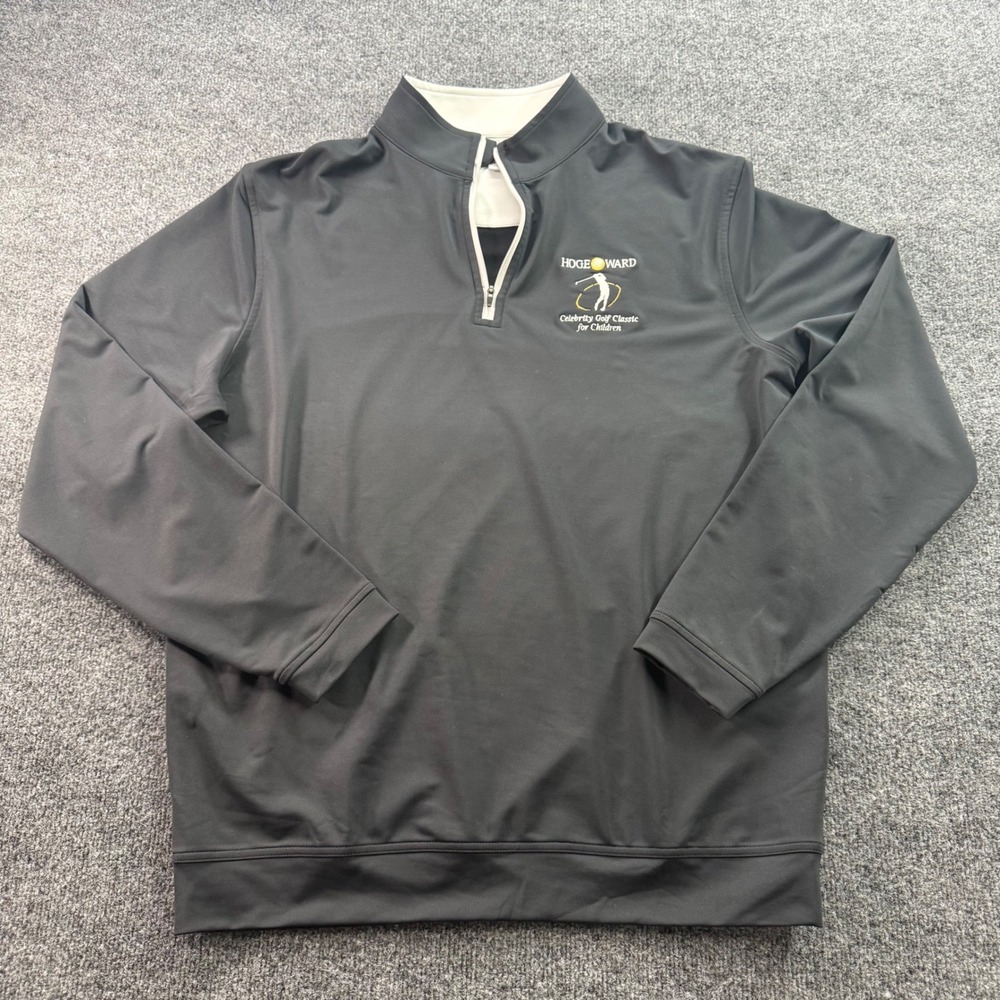 Peter Millar Golf Pullover Mens Large Black‎ 1/4 Zip Wicking Hoge Ward Celebrity